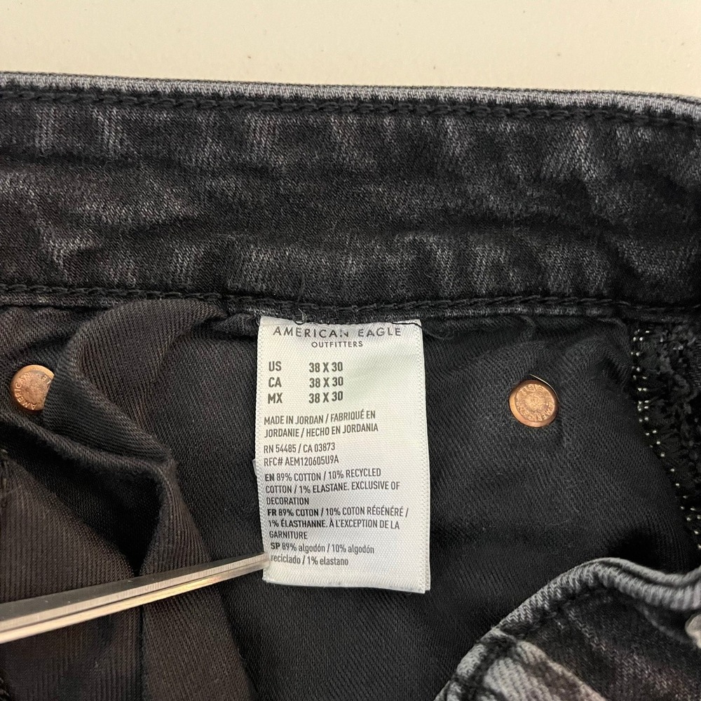 American Eagle Athletic Straight Airflex+ Black Jeans Mens 38x30 - Picture 13 of 15